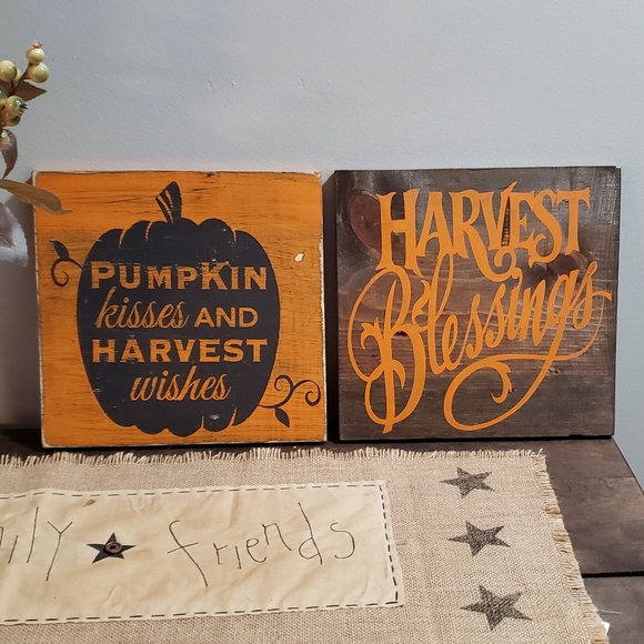 Handmade Other - New Handmade Bundled Set of 2 Fall Harvest Signs
